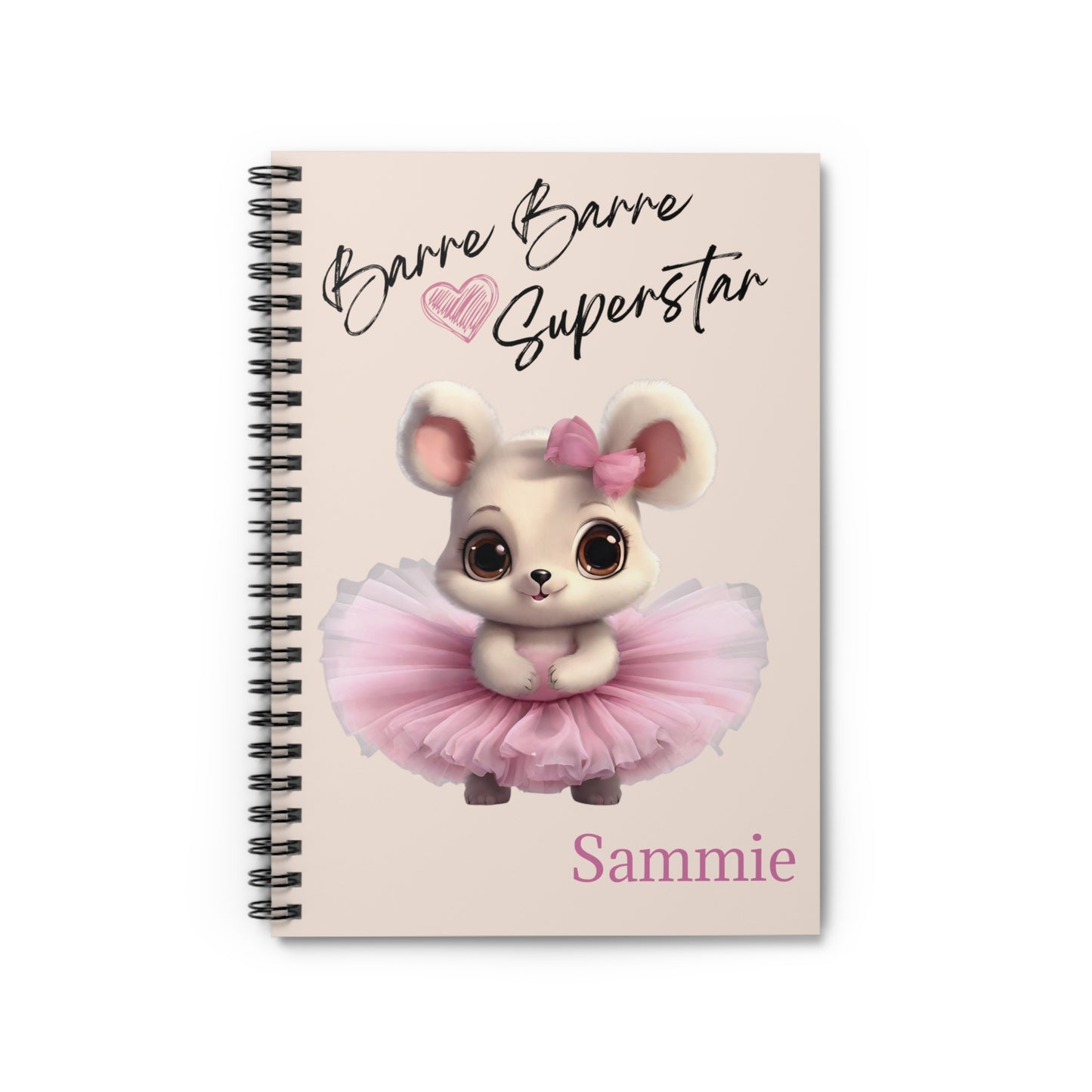 Ballet Dance Notebook for girls|Barre Barre Superstar| Ruled Line spiral notebook | dance notebook for kids, dance teacher gift | granddaughter gift