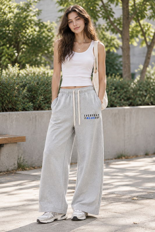 (PWD) Women's Straight Leg Fleece Sweatpants - Blue Day