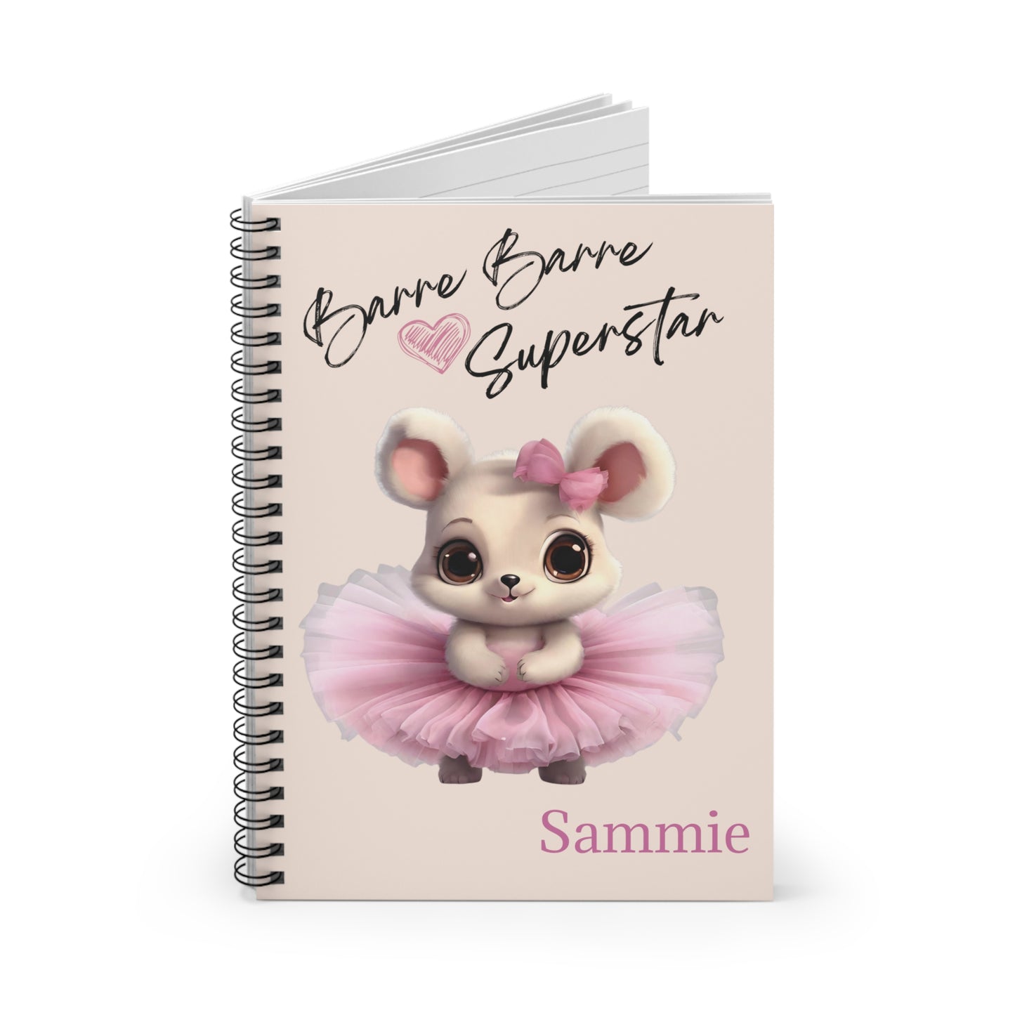 Ballet Dance Notebook for girls|Barre Barre Superstar| Ruled Line spiral notebook | dance notebook for kids, dance teacher gift | granddaughter gift