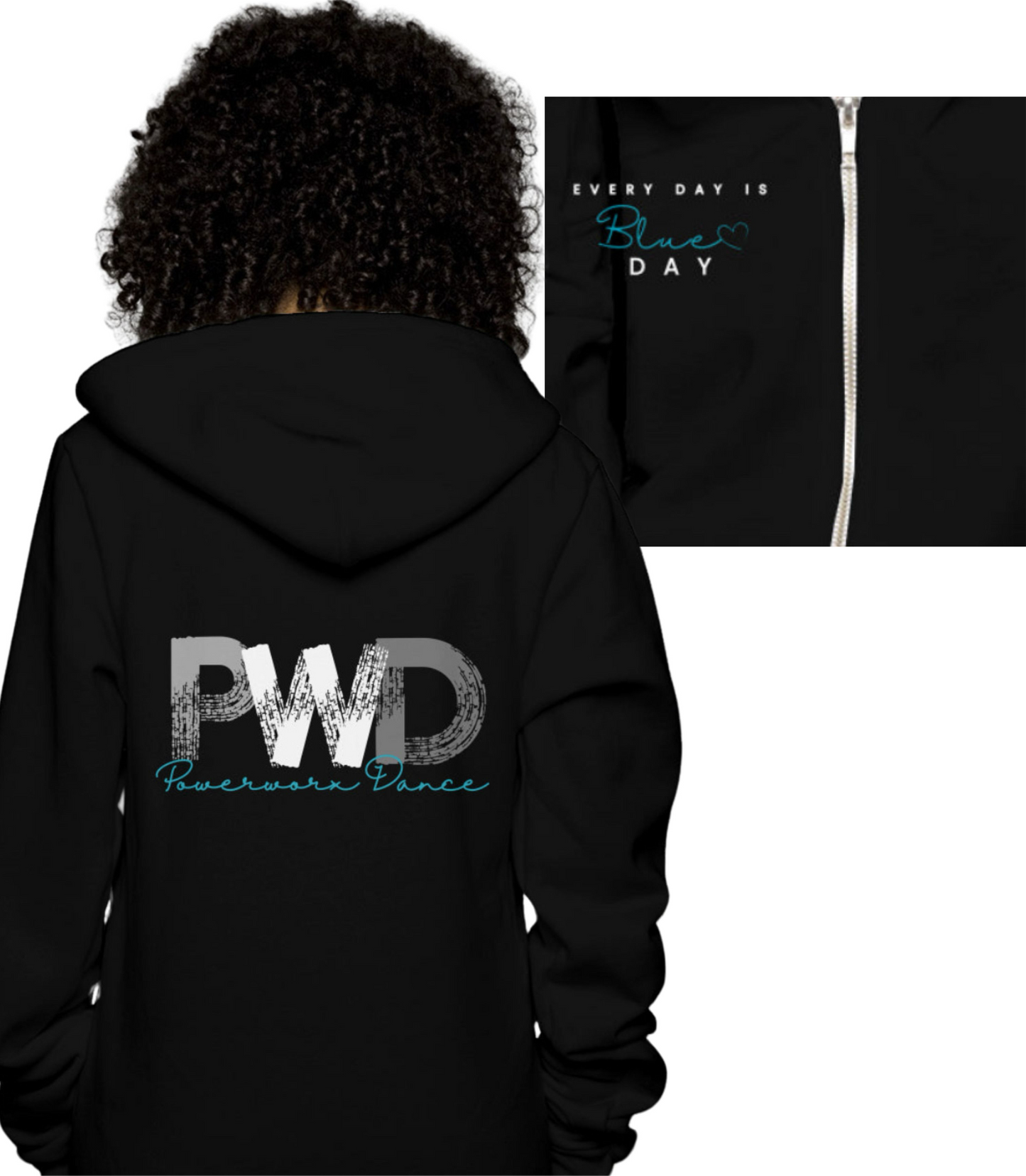 PWD | Adult Unisex Zip Hoodie | Blue Day