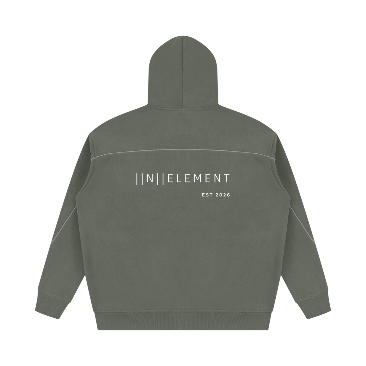 Unisex Oversized Piping Fleece Hoodie