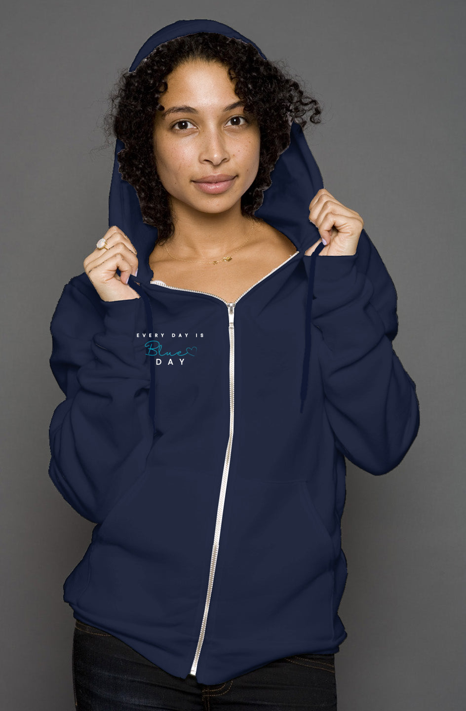 PWD | Adult unisex zip hoody | blue day