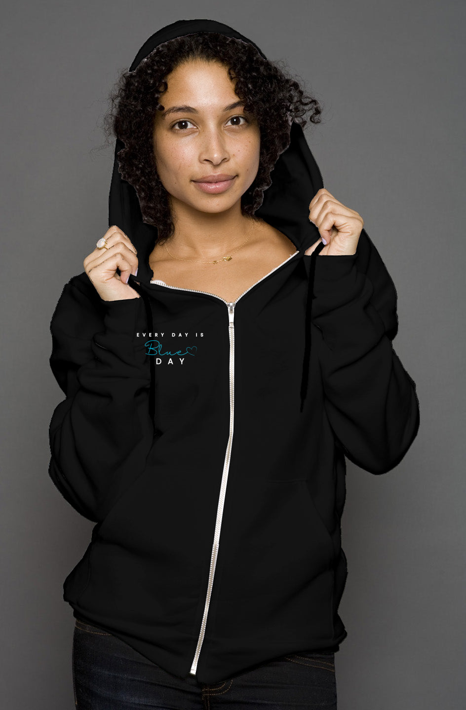 PWD | Adult unisex zip hoody | blue day
