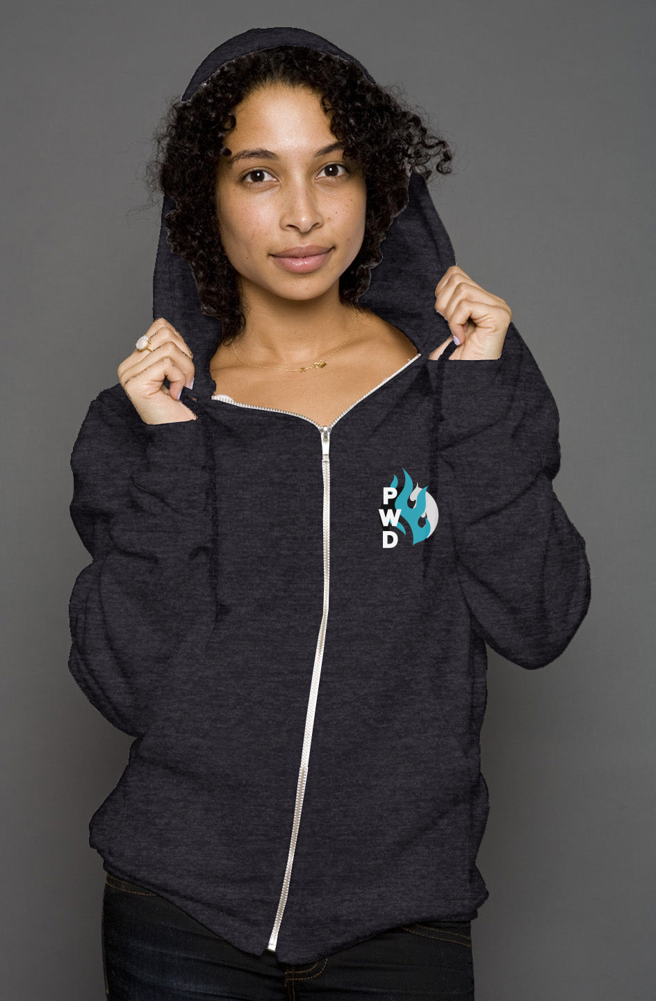PWD | adult unisex heather zip hoody