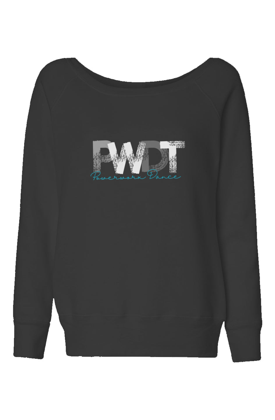 PWD Womens Wide Neck Sweatshirt- black