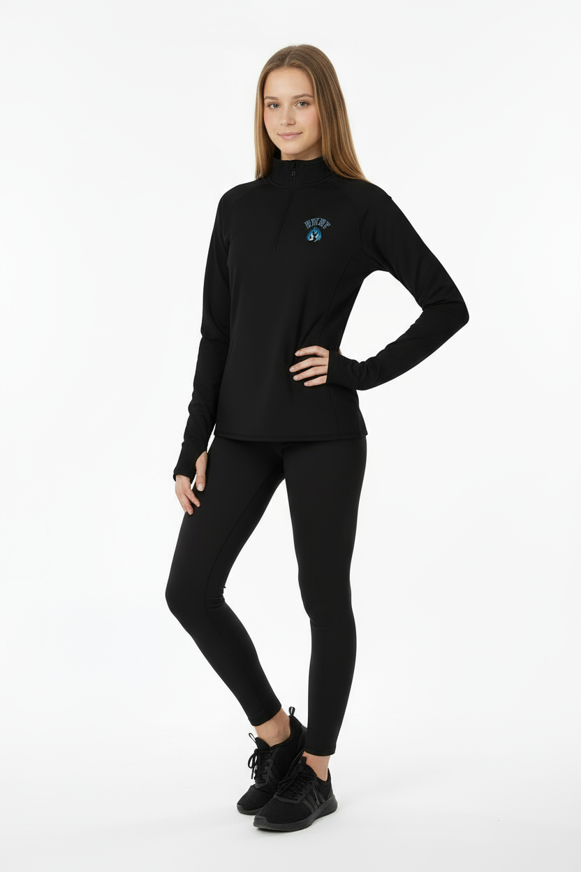 PWD| Womens Embroidered Sport Wick 1/4 Zip Pullover - PWDT2