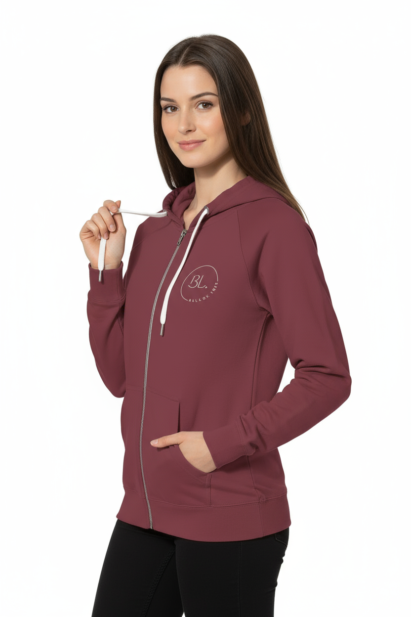 Icon Loopback Terry Zip Hoodie - Ballet Love