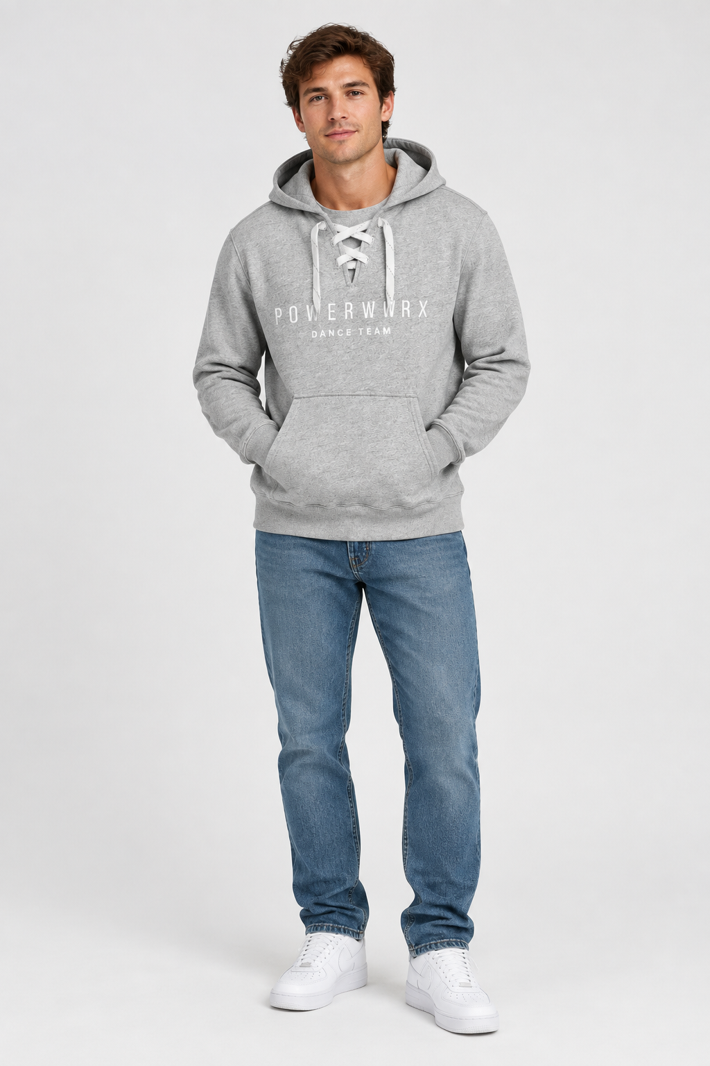 (PWD) Unisex- Lace Up Pullover Hooded Sweatshirt