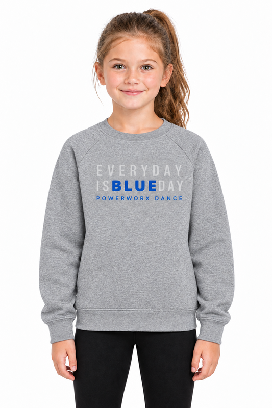 (PWD) Youth Spongefleece Crewneck Sweatshirt - BLUEDAY
