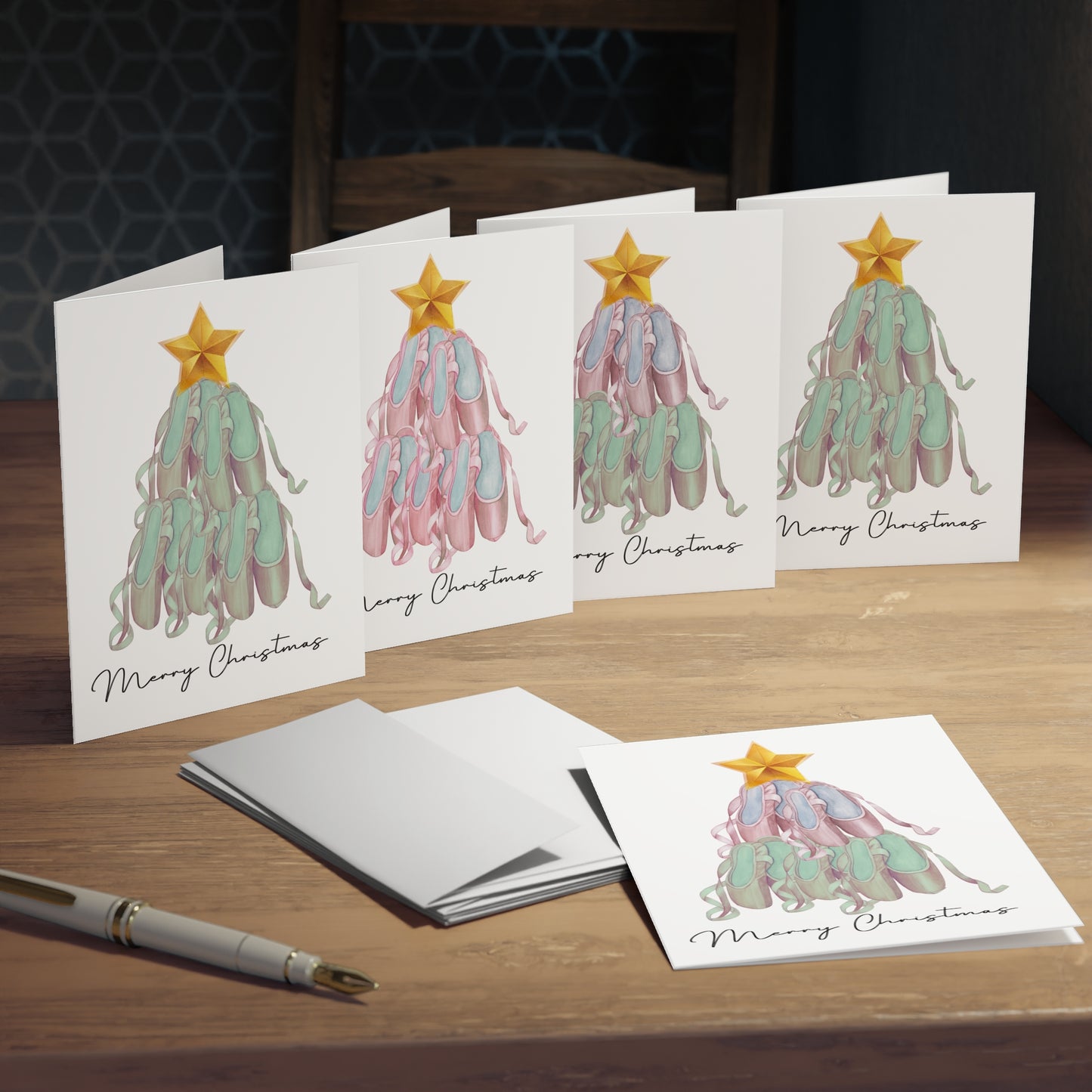 Holidays:: Dance teacher holiday Cards 5-Pack Christmas cards for dance teacher ballet teacher gift