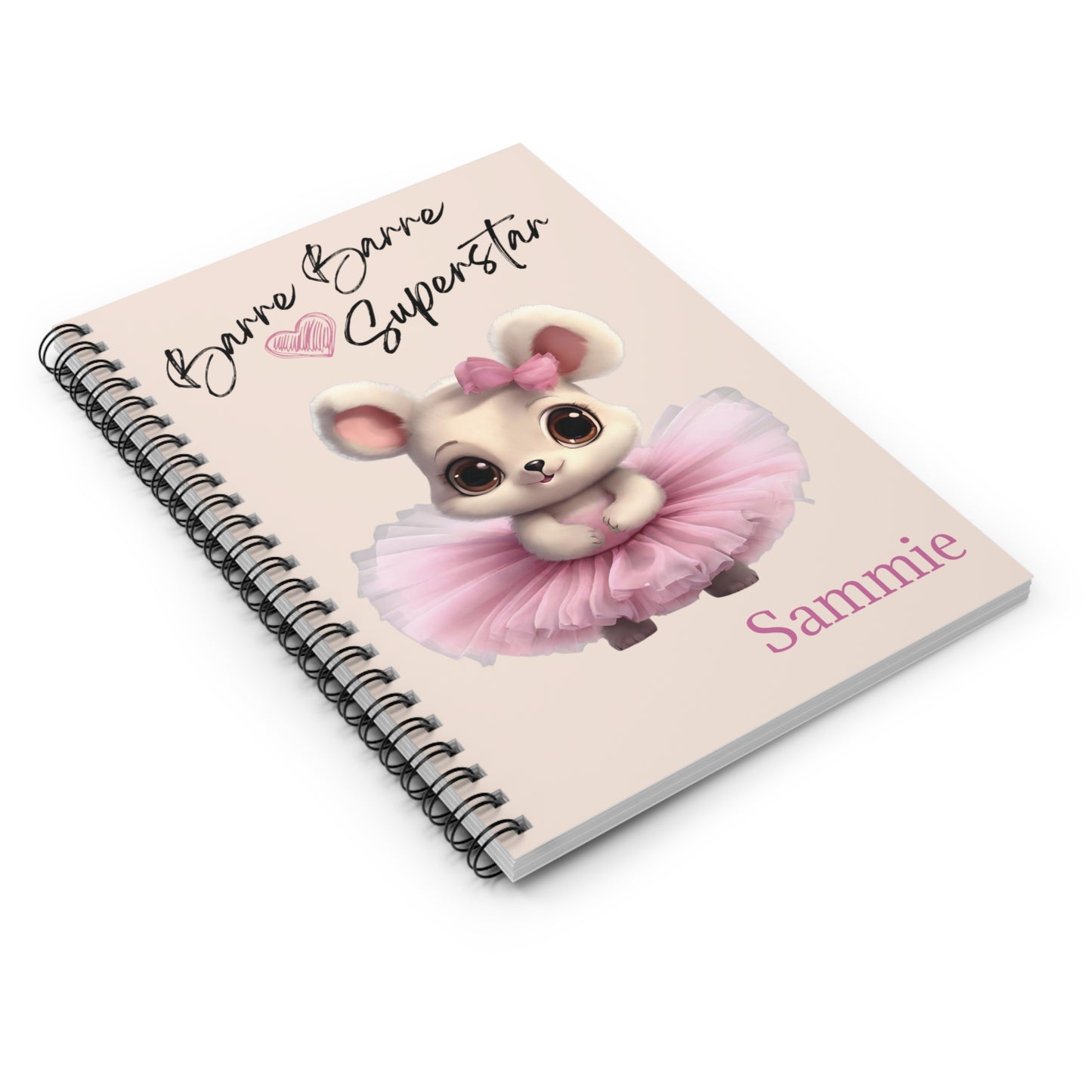 Ballet Dance Notebook for girls|Barre Barre Superstar| Ruled Line spiral notebook | dance notebook for kids, dance teacher gift | granddaughter gift
