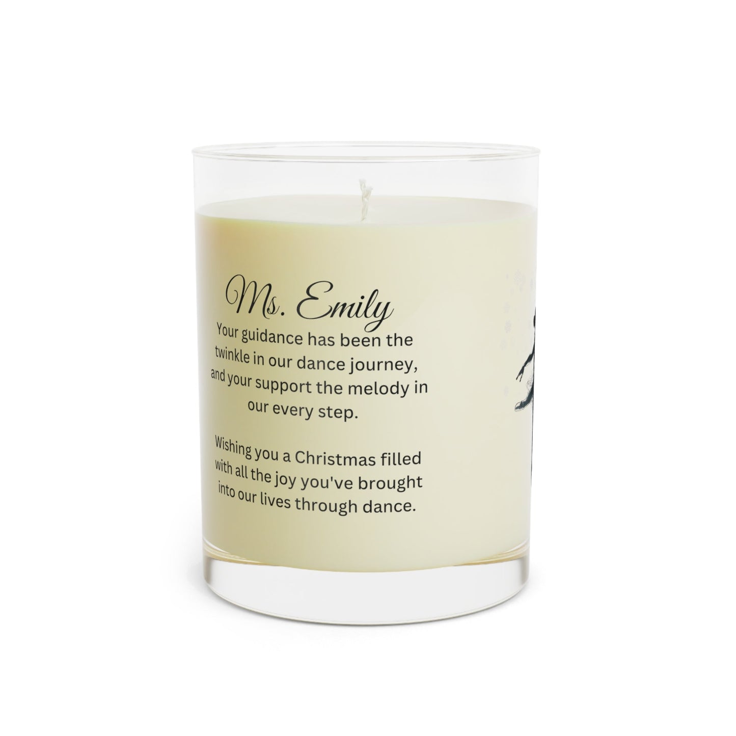 Dance Teacher Scented Message Candle - Full Glass, 11oz personalized gift for dance teacher| dance teacher gifts