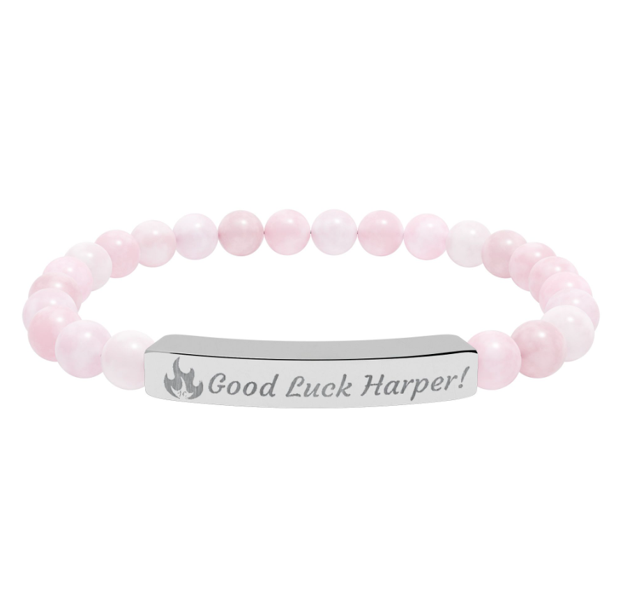 PWD| Engraved Natural Stone Bracelet |Stretch Jewelry -Customizable