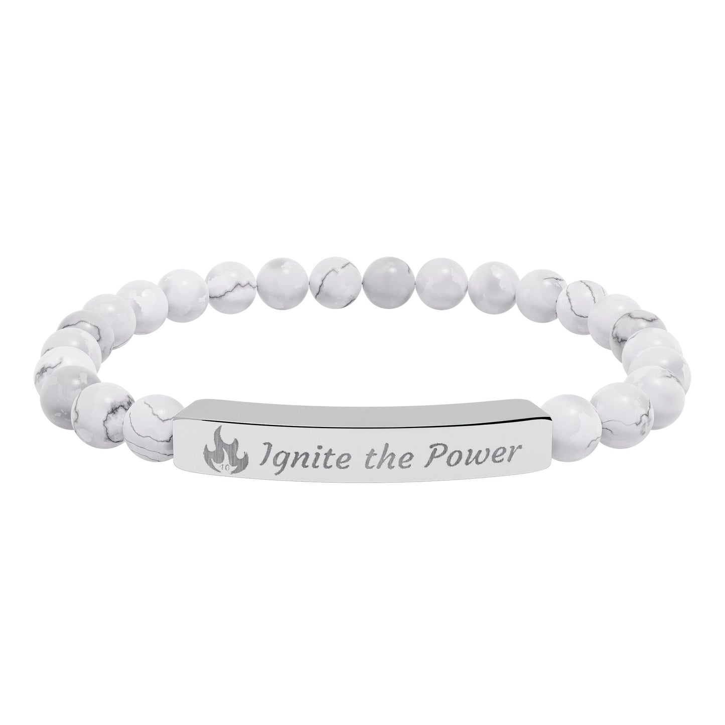 PWD| Engraved Natural Stone Bracelet |Stretch Jewelry -Customizable