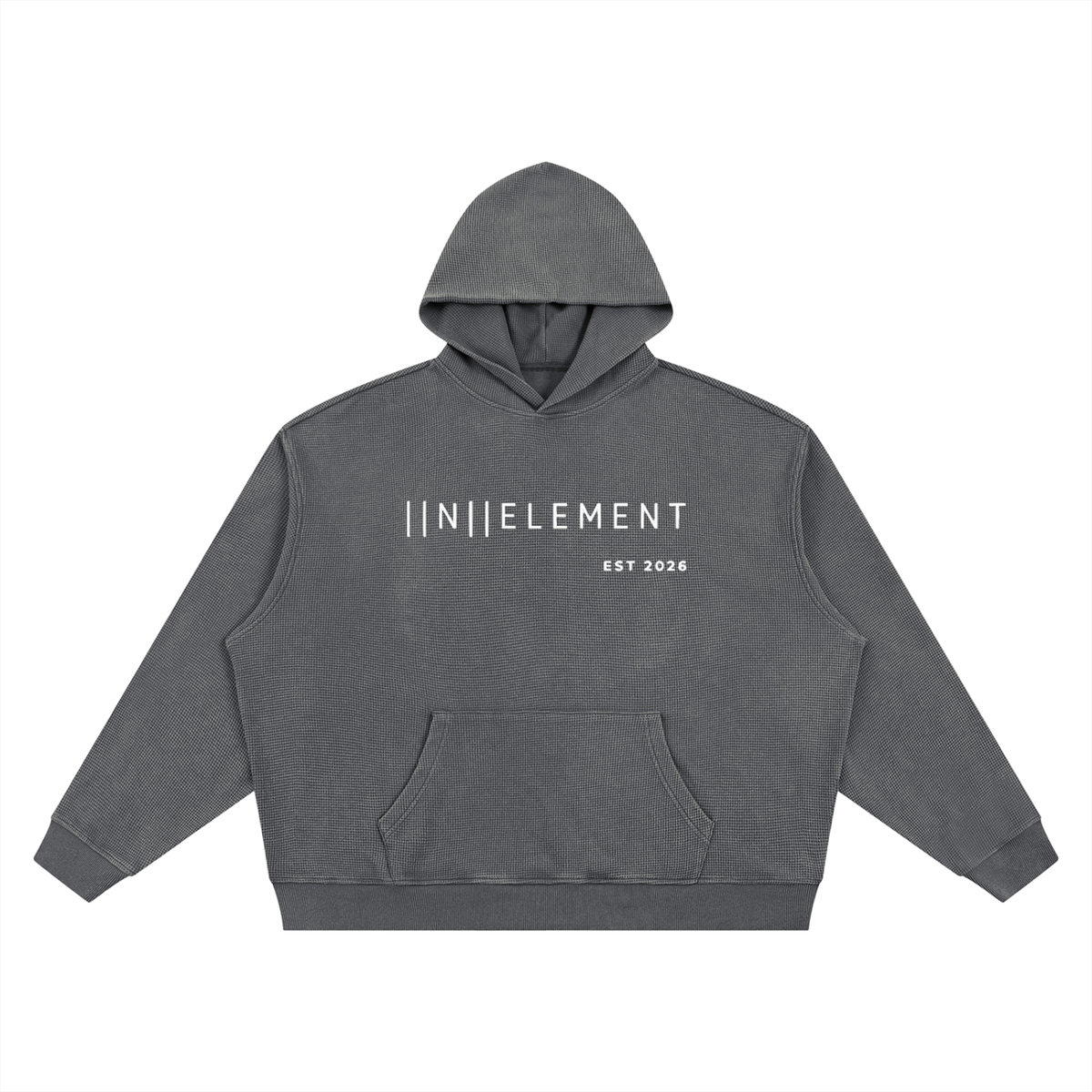 Unisex Vintage Wash Waffle Boxy Hoodie