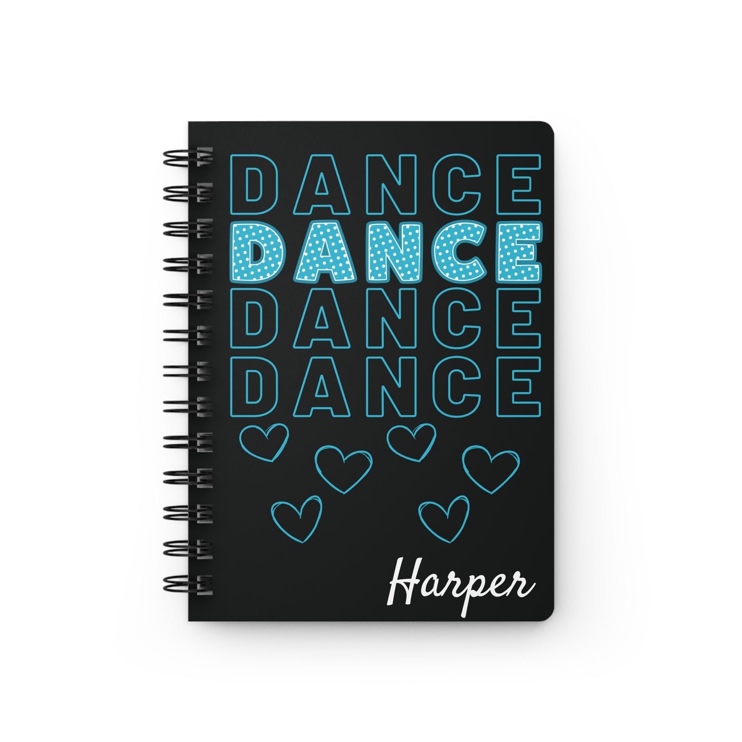 PWD| Bundle of 2 Spiral Bound Dance Journal/Notebook, Personalized - Hearts