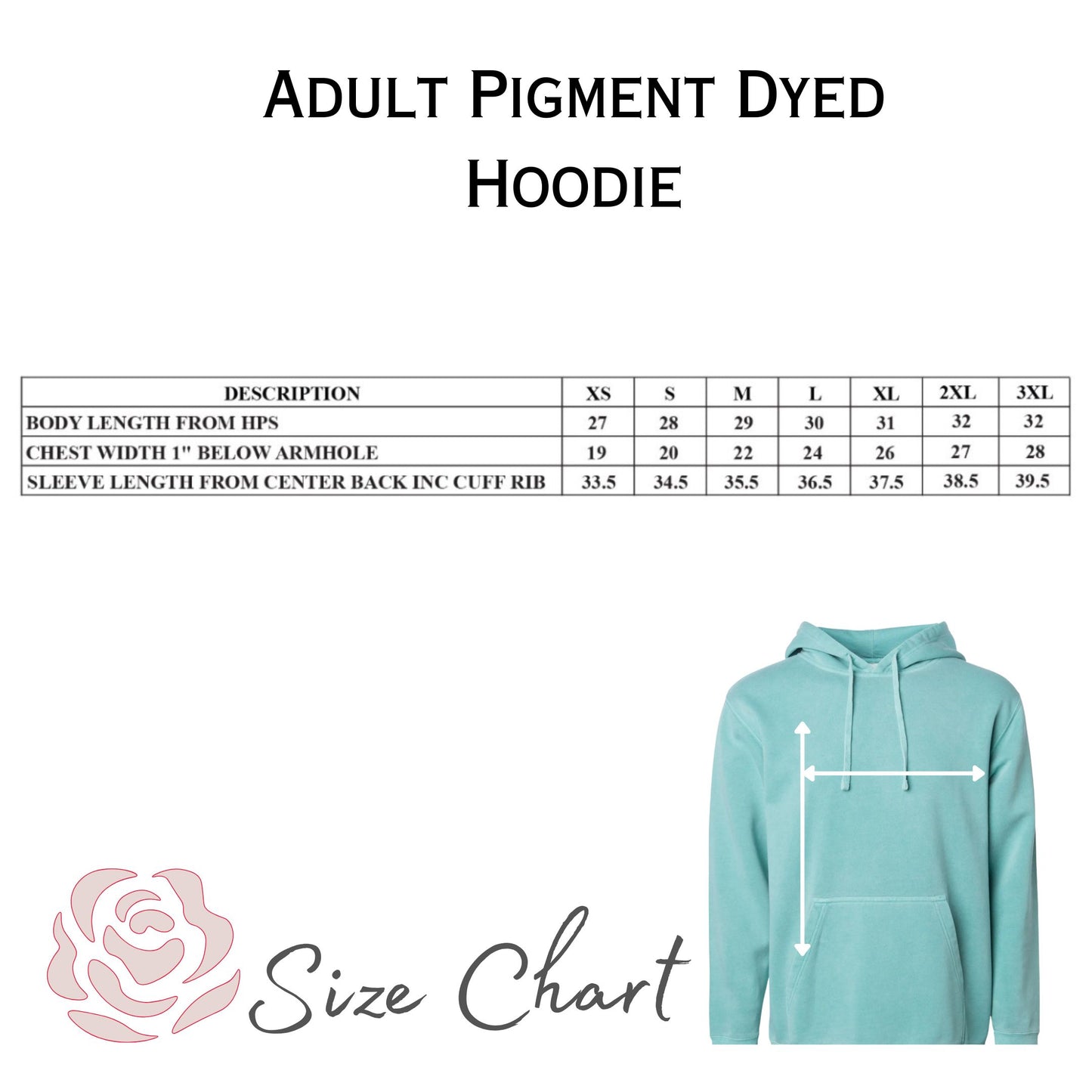 PWD| Adult Embroidered Pigment Dyed Hoodie