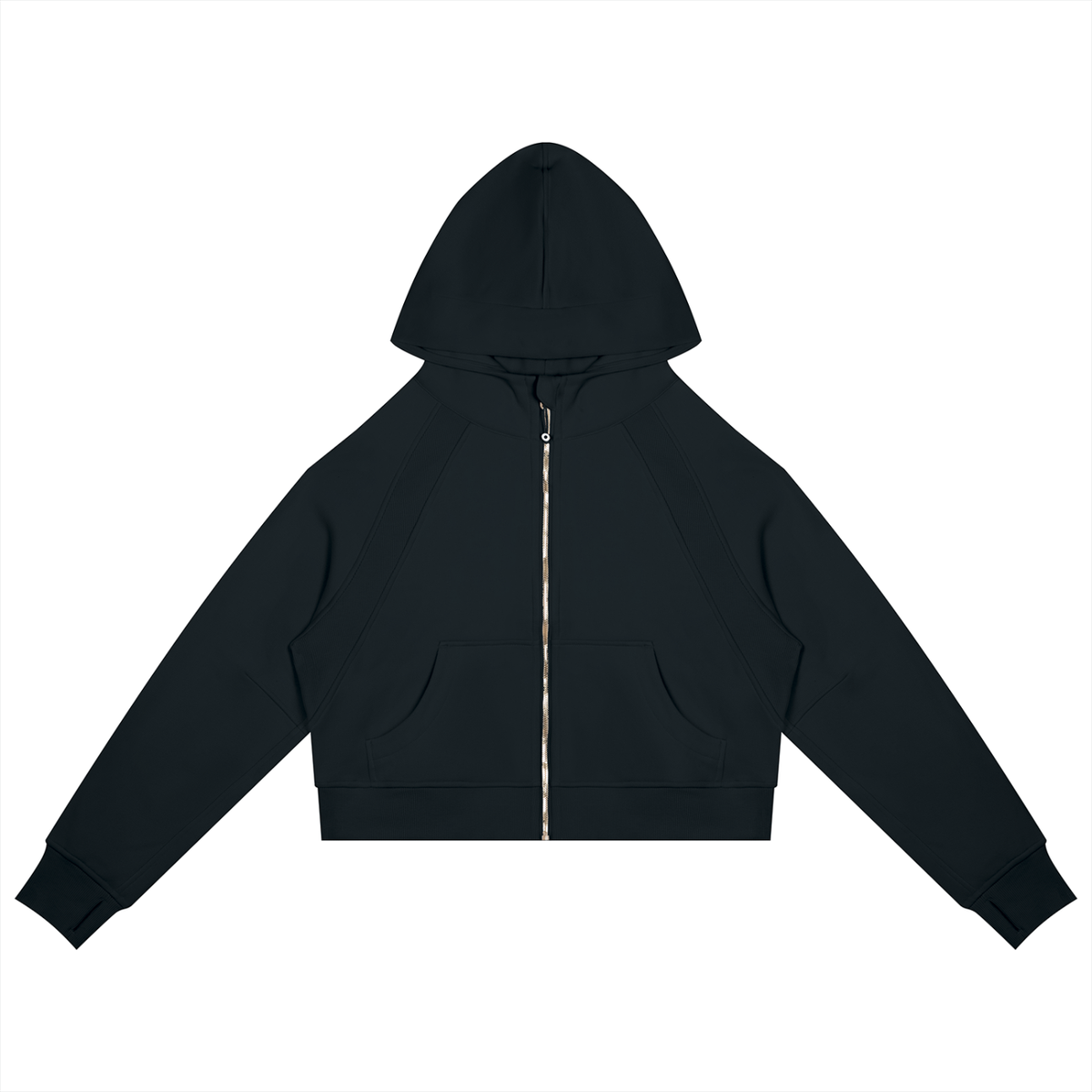 (PWD) Cropped Zip-Through Hoodie