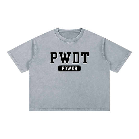 (PWD) Unisex Mineral Wash Boxy Cotton T-Shirt