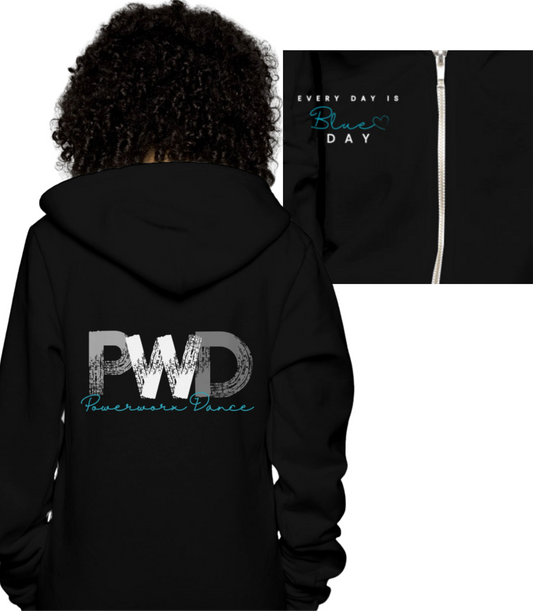 PWD | Adult Unisex Zip Hoodie | Blue Day