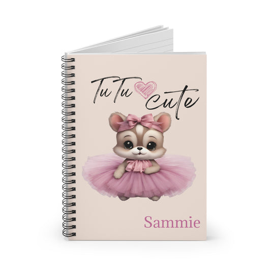 Ballet Dance Notebook for girls| Ruled Line spiral notebook | dance notebook for kids, dance teacher gift | granddaughter gift