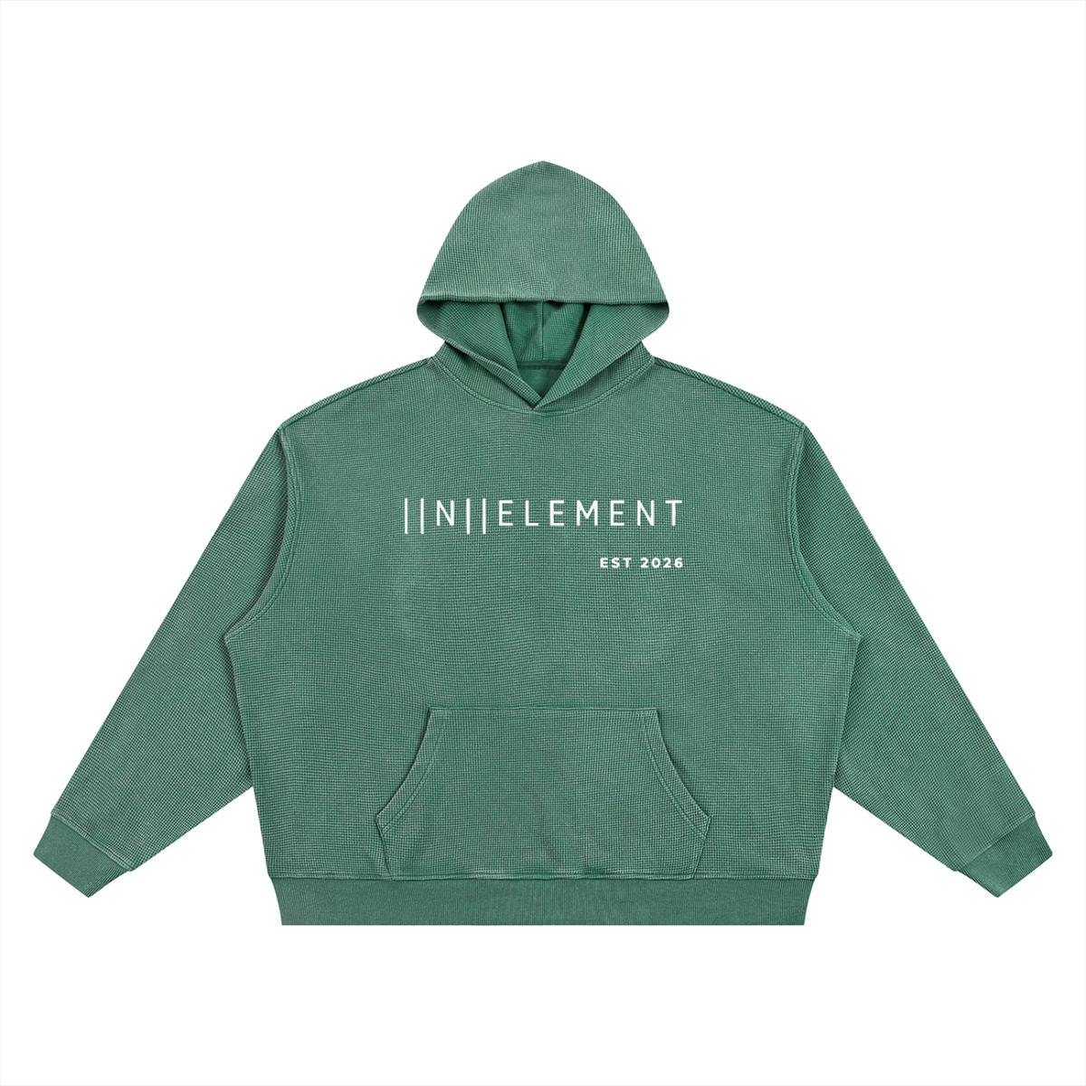 Unisex Vintage Wash Waffle Boxy Hoodie