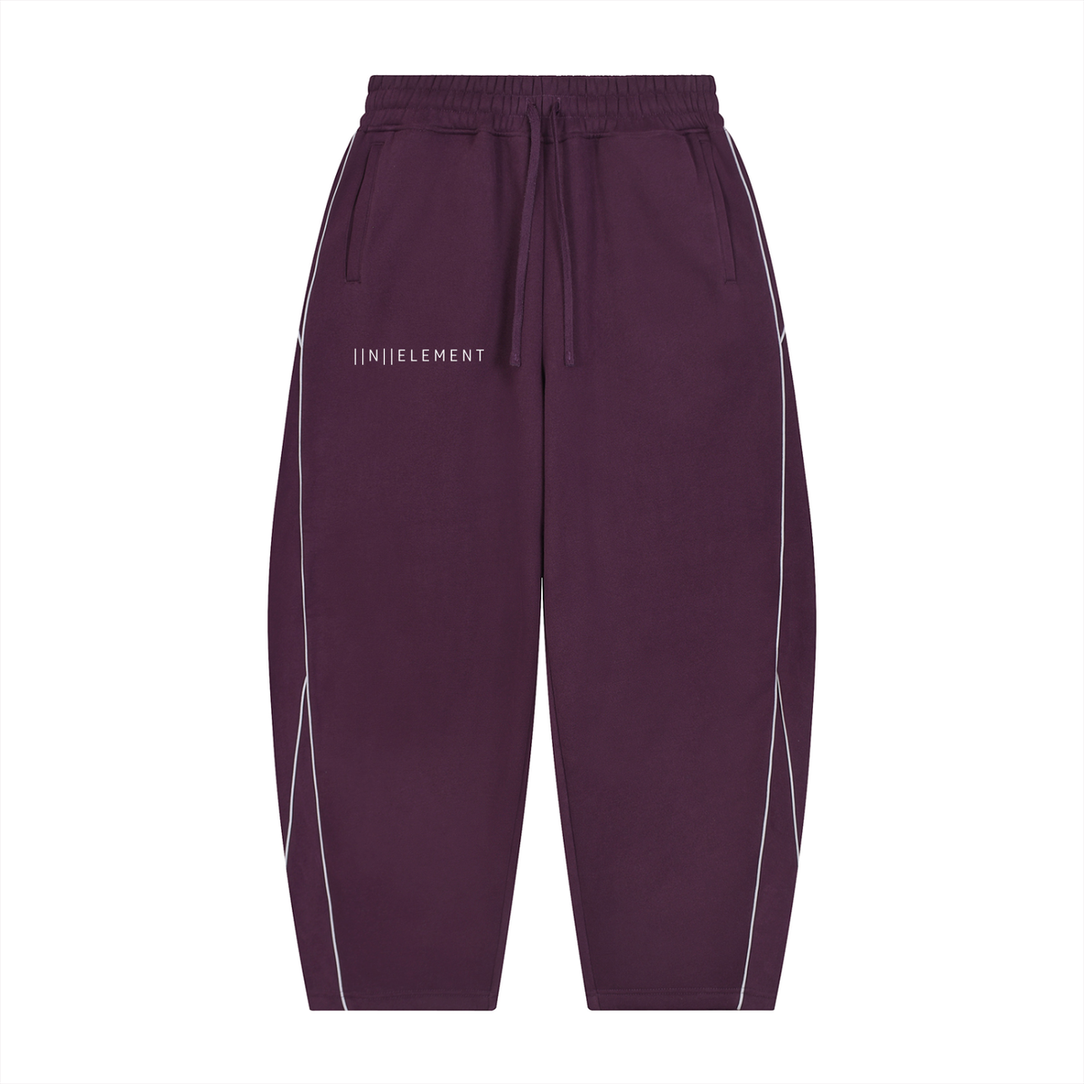 Unisex Piping Fleece Barrel Leg Sweatpants
