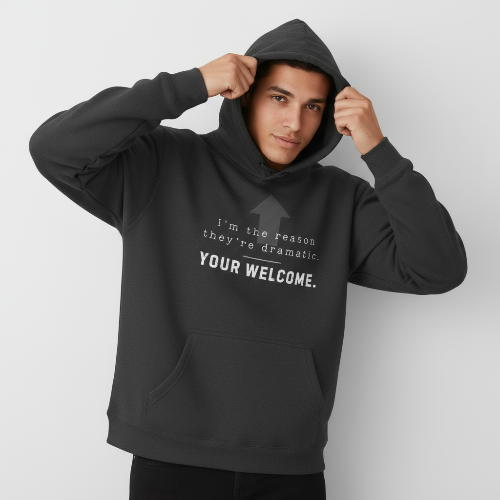 Dramatic Fleece Hoodie - Funny Graphic Sweatshirt, Perfect Gift, #DanceBro Merch,