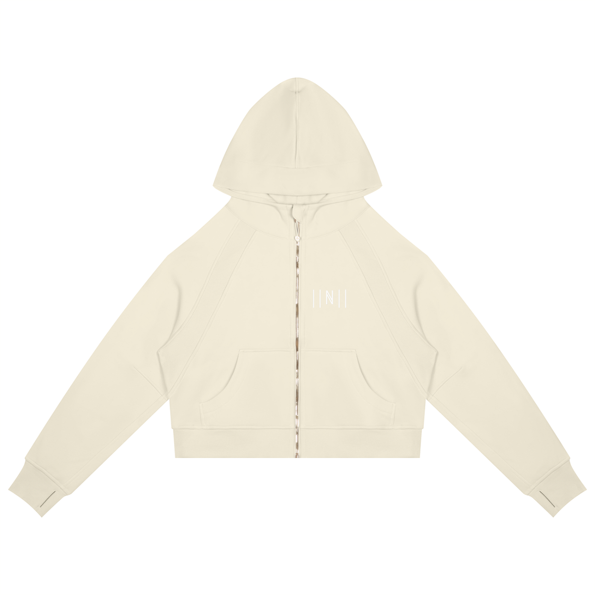 Cropped Zip-Through Hoodie