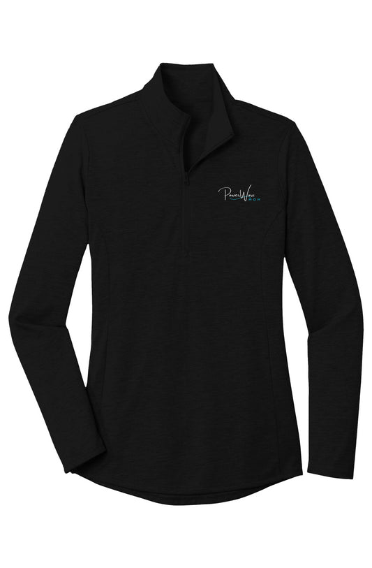 PWD | Womens PosiCharge Tri Blend Wicking 1/4 Zip