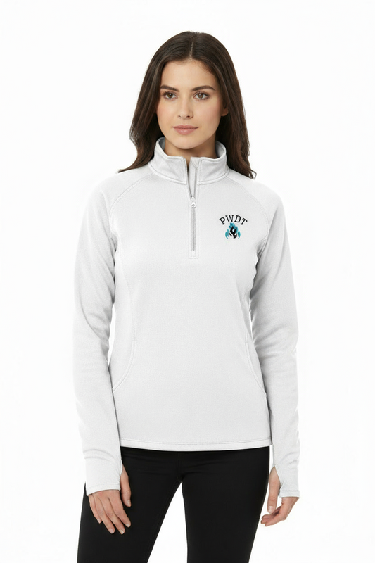 PWD| Womens Embroidered Sport Wick 1/4 Zip Pullover - PWDT2