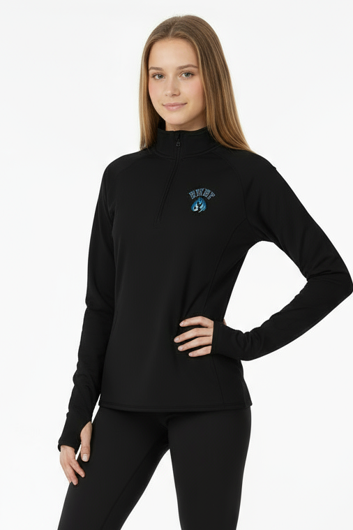 PWD| Womens Embroidered Sport Wick 1/4 Zip Pullover - PWDT2