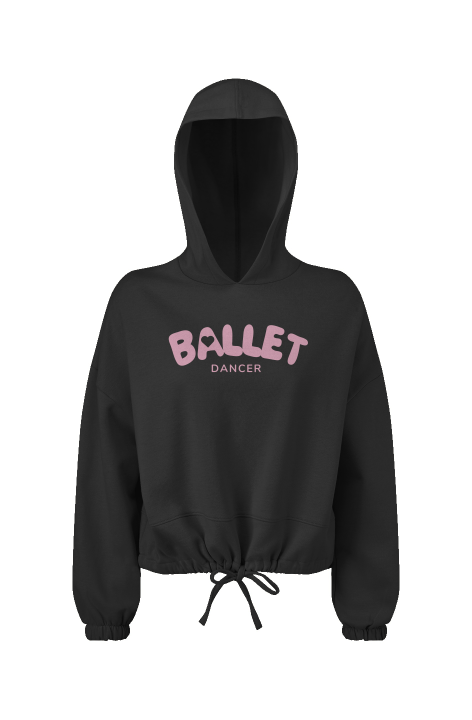 Ladies' Cropped Oversize Hooded Sweatshirt - Ballet dancer