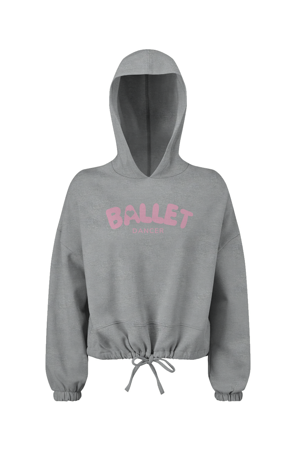 Ladies' Cropped Oversize Hooded Sweatshirt - Ballet dancer