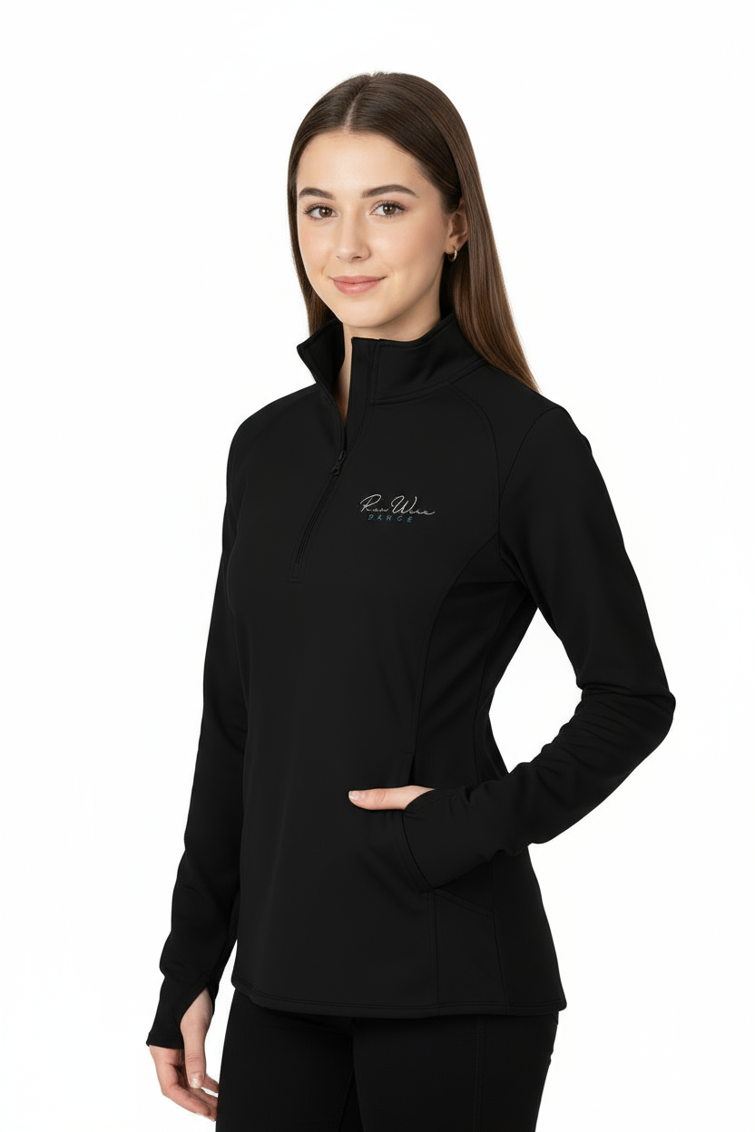 PWD| Womens Sport Wick 1/4 Zip Pullover - Script2