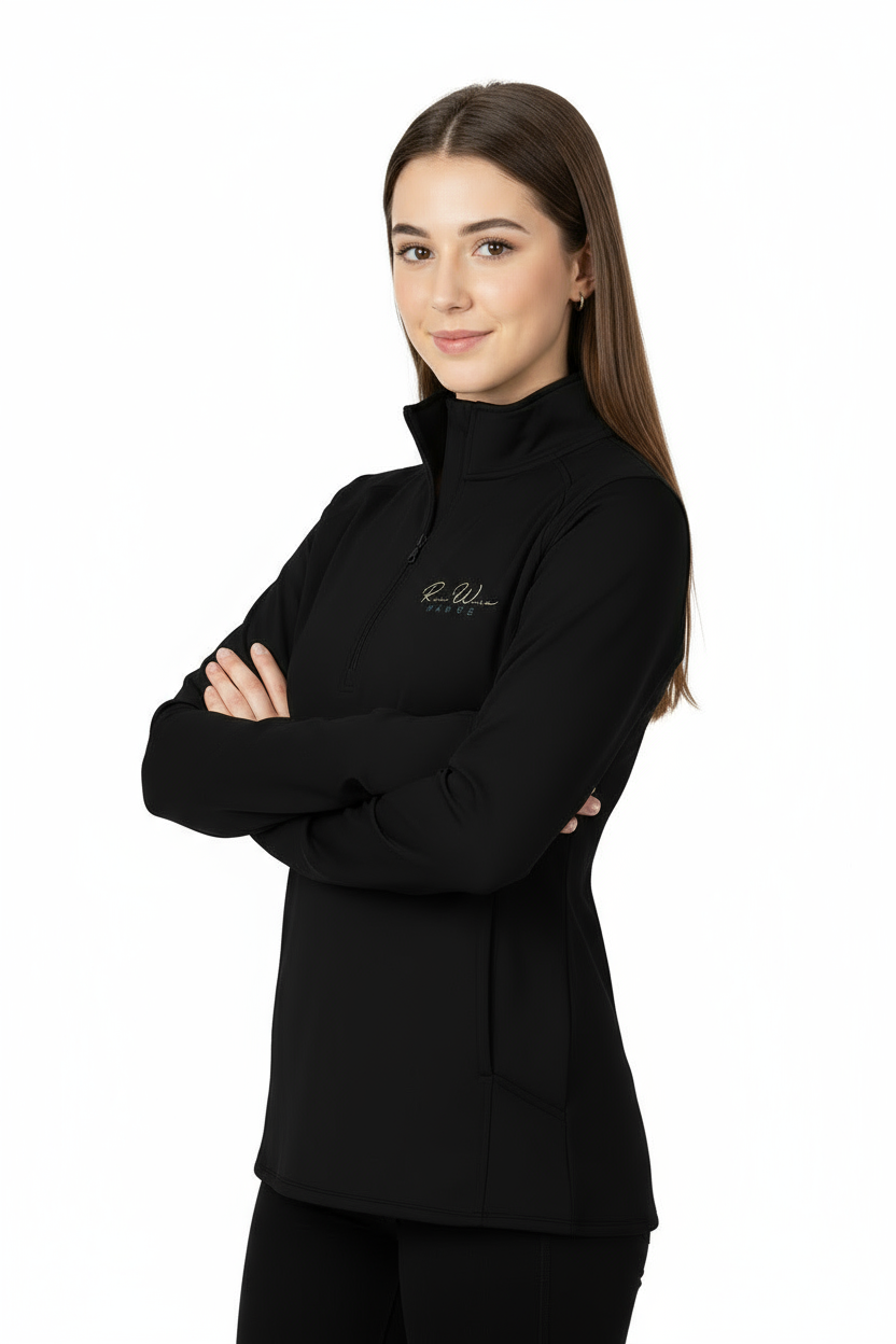 PWD| Womens Sport Wick 1/4 Zip Pullover - Script2
