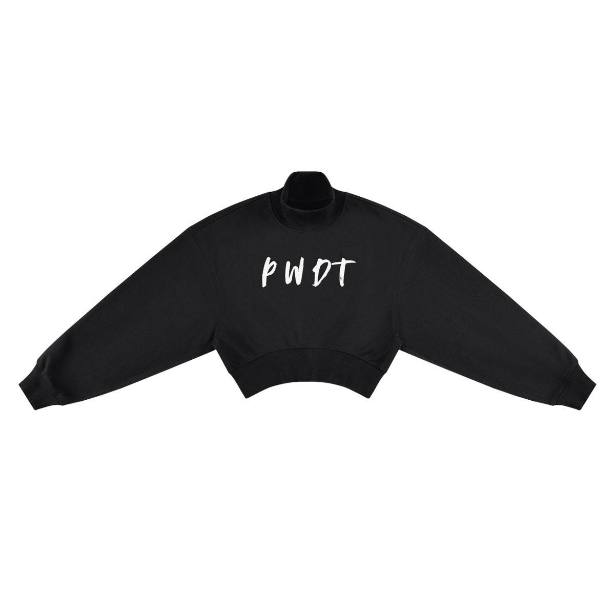 (PWD) Women's Crop Mock Neck Sweatshirt