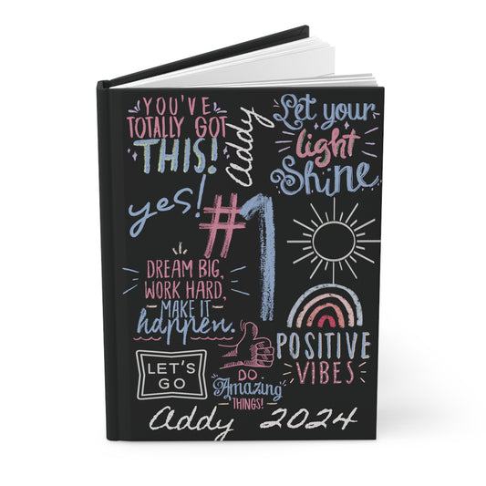 Hardcover Journal :: positive affirmations positive vibes