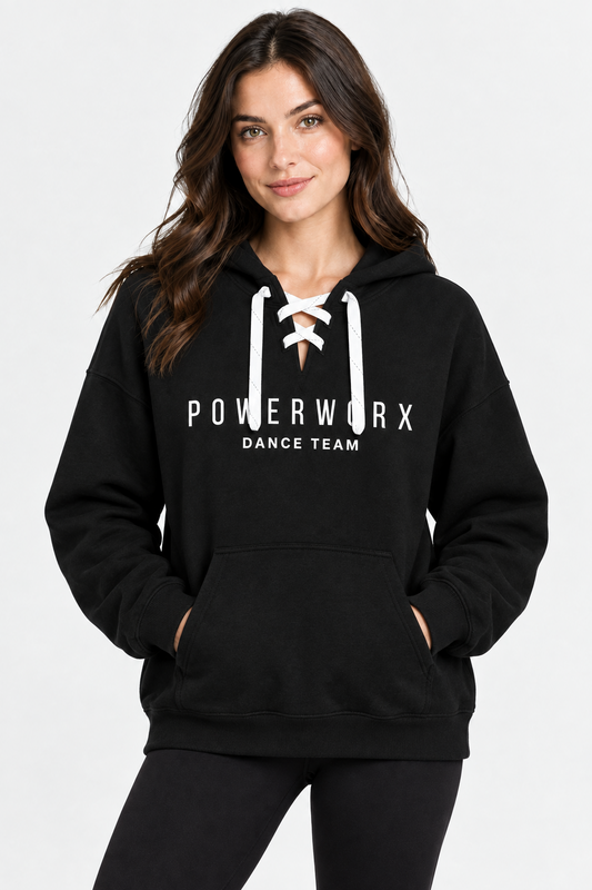 (PWD) Unisex- Lace Up Pullover Hooded Sweatshirt