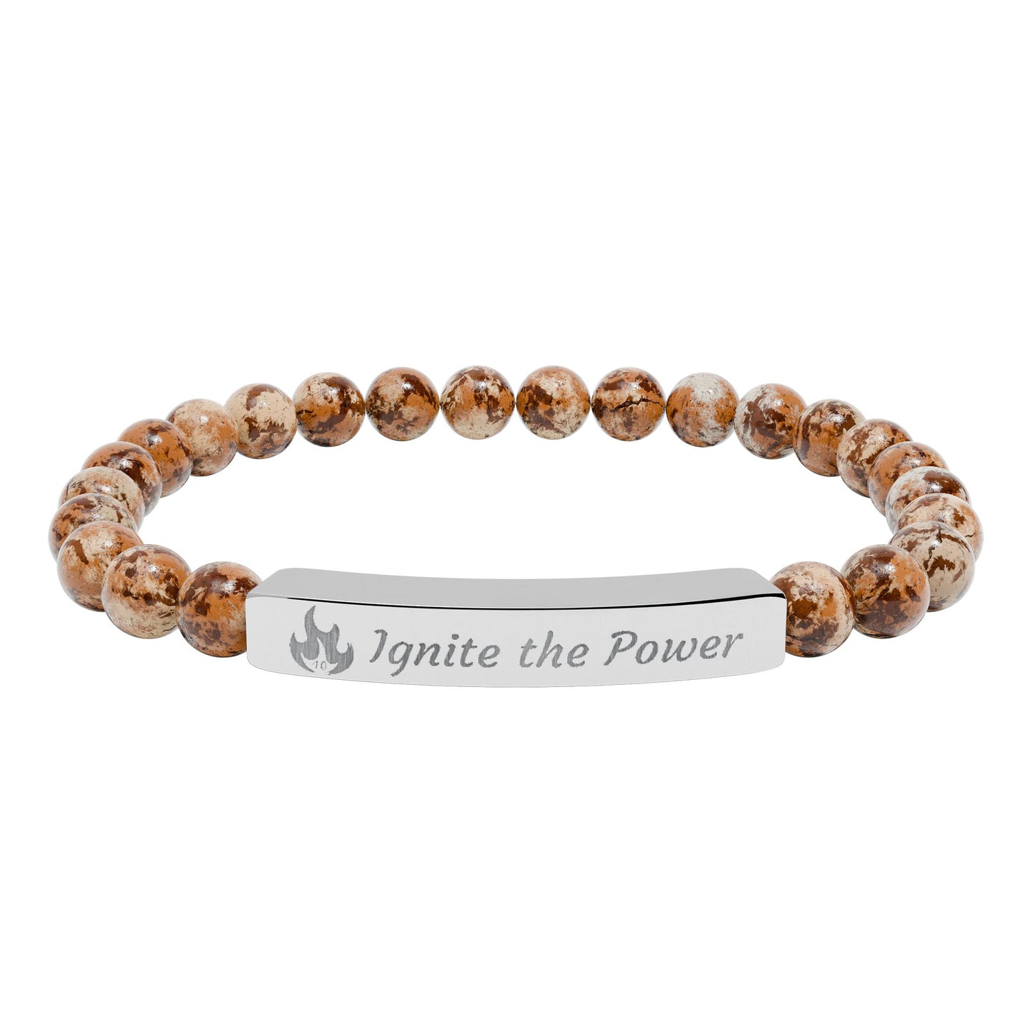 PWD| Engraved Natural Stone Bracelet |Stretch Jewelry -Customizable