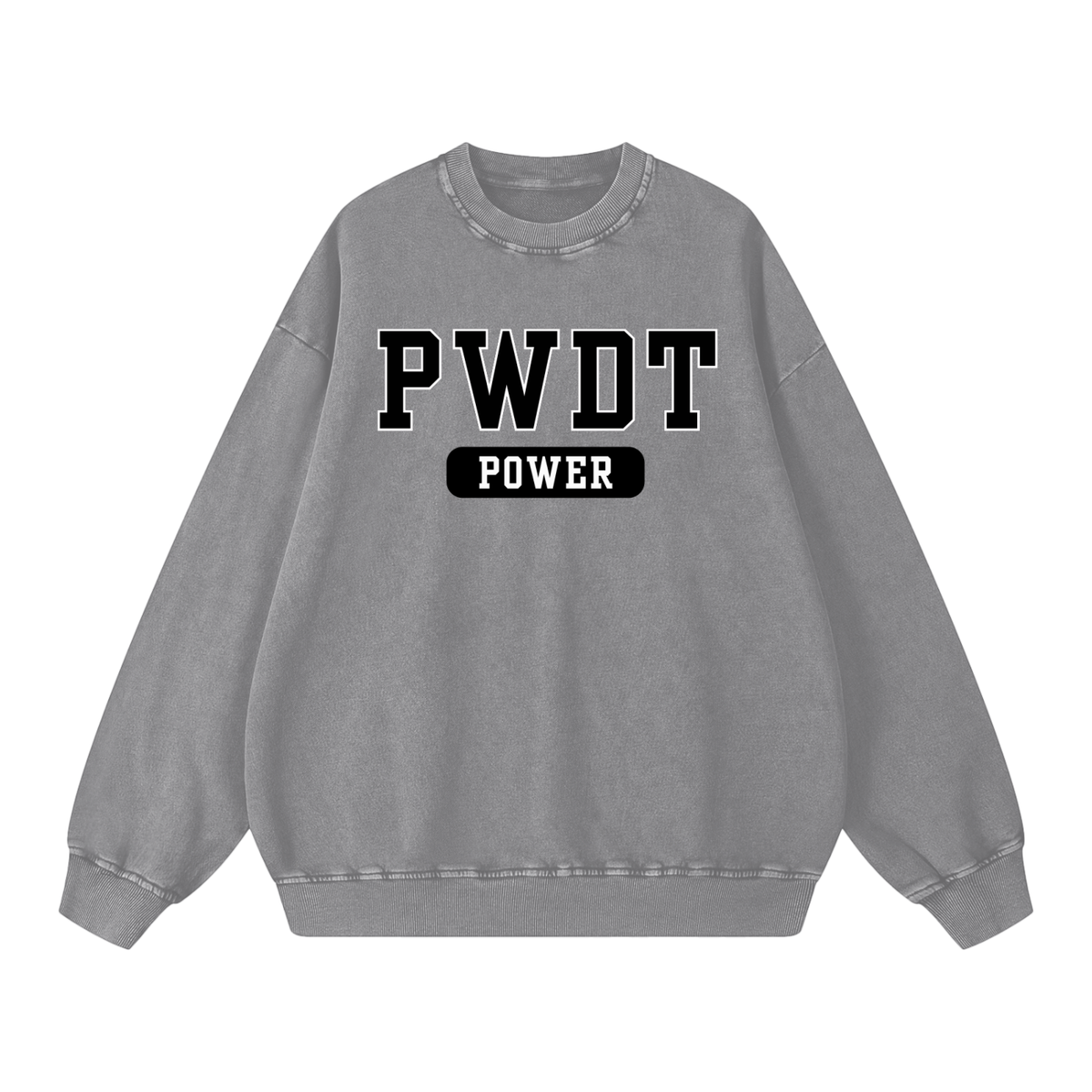 (PWD) Unisex Snow Washed Oversized Sweatshirt - PWDT Power
