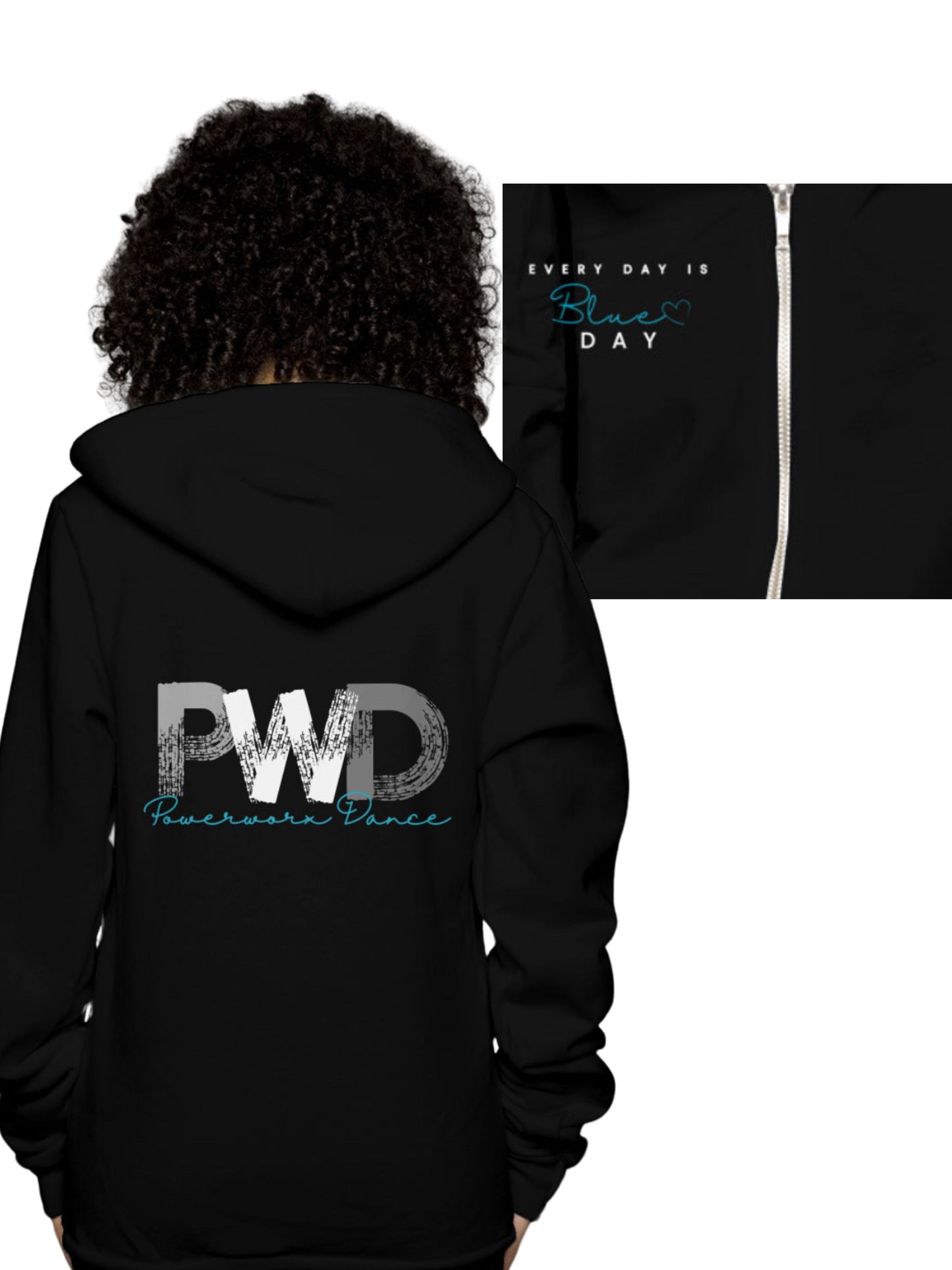 PWD | Adult Unisex Zip Hoodie | Blue Day