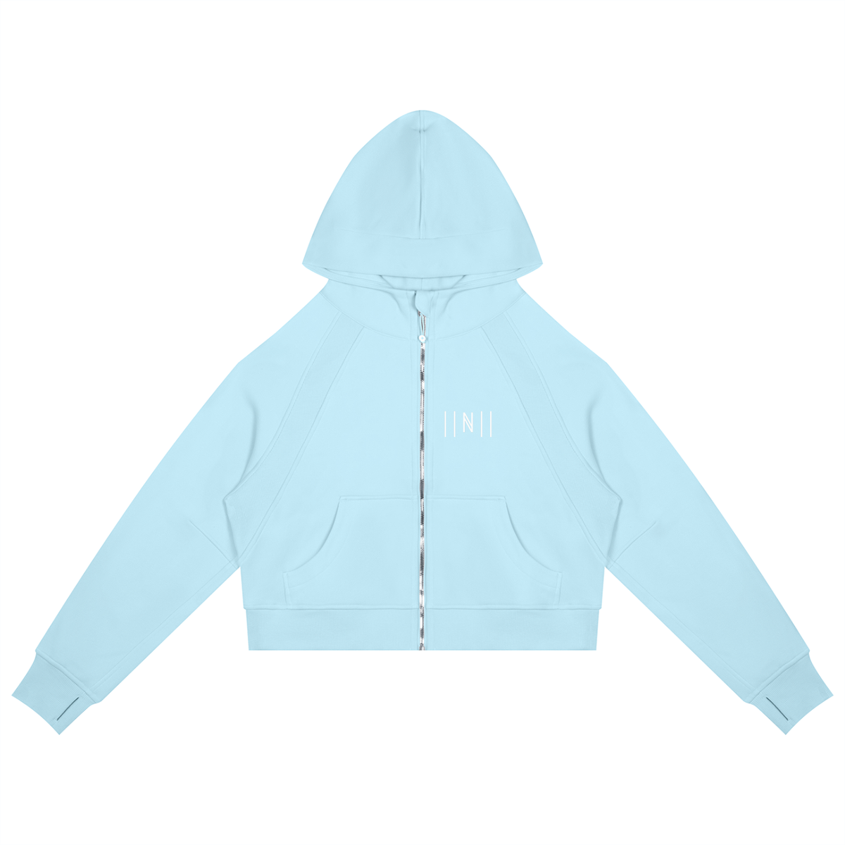 Cropped Zip-Through Hoodie