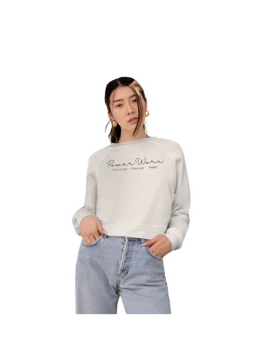 PWD | Women's Fleece lightweight Cropped Pullover | Script