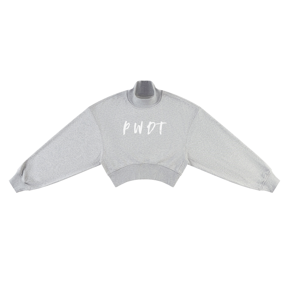 (PWD) Women's Crop Mock Neck Sweatshirt