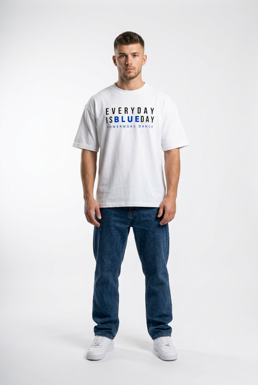 (PWD) Unisex Pure Cotton T-Shirt - Blue Day