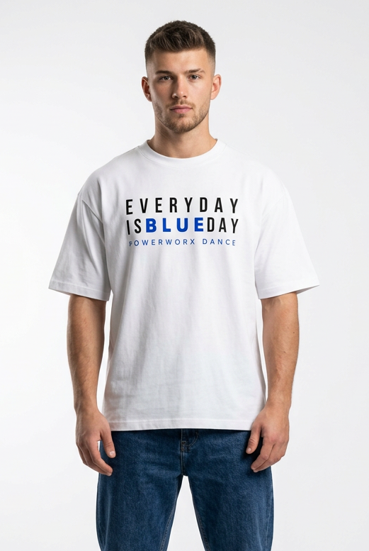 (PWD) Unisex Pure Cotton T-Shirt - Blue Day