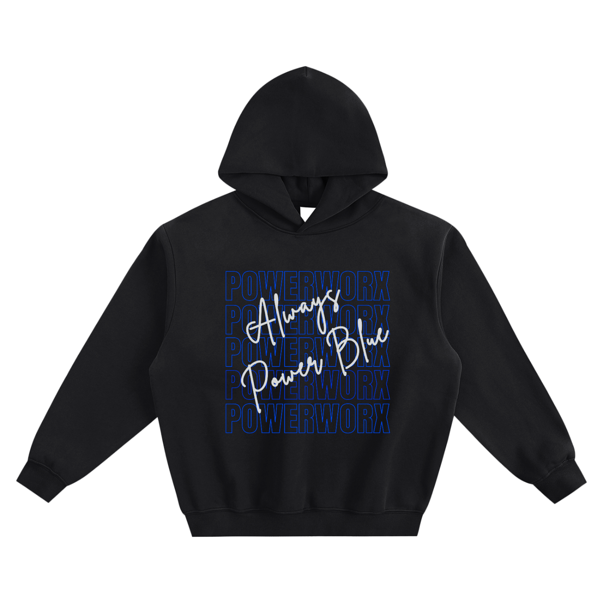 (PWD) Unisex Fleeced Boxy Hoodie - Always power Blue