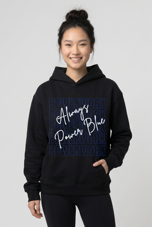 (PWD) Unisex Fleeced Boxy Hoodie - Always power Blue