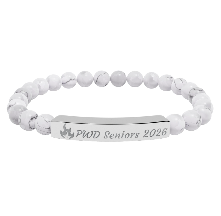 PWD| Engraved Natural Stone Bracelet |Stretch Jewelry -Customizable